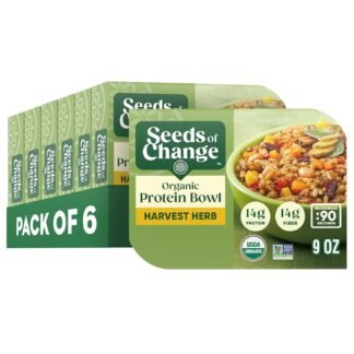 SEEDS OF CHANGE Organic Protein Bowl Harvest Herb, Prepared Entrée, Microwave in 90 Seconds, 9 oz (Pack of 6)