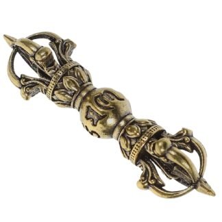 Sewroro Tibetan Vajra Dorge Buddha Statue Vintage Buddhism Dorje Vajra Phurba Instrument Brass Amulet Handmade Nepal Collectibles Ritual Items Pestle Feng Shui Ornament