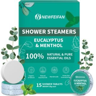 Shower Steamers Aromatherapy 15 Pack Christmas Stocking Stuffers for Teen Girls Women Men Organic Eucalyptus & Menthol Essential Oil, Spa Relaxing White Elephant Gifts, Travel...