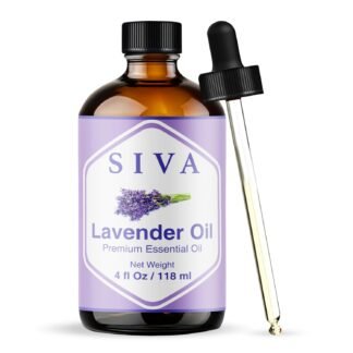 SIVA Lavender Essential Oil - 4 Fl Oz – Natural Lavender Oil - for Diffuser, Face, Skin Care, Aromatherapy, Hair Care, Scalp and Body Massage - with Dropper
