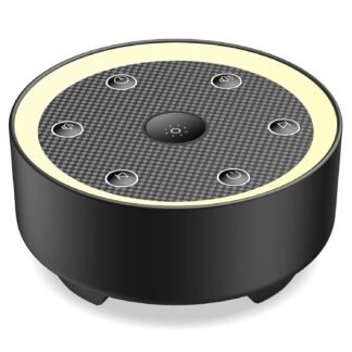 Sleep Sound Machine with White Noise, 24 Soothing Sounds & Max 8H Timer for Baby and Adult. Recessed Night Light Button, Dimmable Light, Plug in