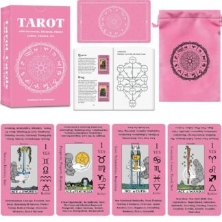 Smoostart Tarot Cards for Beginners with Meanings on Cards - Includes Premium Velvet Storage Bag & Guide Book - 450GSM Thicker Cards
