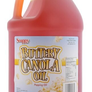 Snappy Buttery Canola Oil, Lower Fat Butter Flavored Popcorn Oil for Popcorn Machine and Stovetops Naturally Colored with Beta Carotene, 1 Gallon Size, Premium Cooking Ingredient