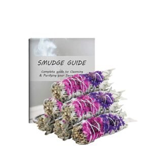 Soul Sticks 4 Inch 6 Pack Floral Blissful White Sage Smudge Sticks Bulk with Starter Guide | Smudge Sticks Bulk | Sage for Cleansing House | White Sage for Smudging and Negative...