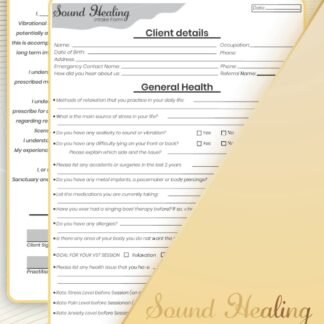 Sound Healing Intake & Consent Form: Vibrational Sound Healing Therapy. 50 Forms (8.5''x11'')