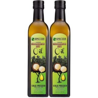 Species Nutrition Macadamia Nut Oil, Healthy Cooking Oil for Stir Fry, Sweet, Buttery, Great Tasting, Omega 9 Monounsaturated Fats, Balanced Omega 3 & 6 Fats. (32 Servings, 2 Pack)