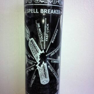 Spell Breaker Rompe Conjuros 7 Day Unscented Black Candle in Glass - lunas-mystic-emporium.com Spell Breaker (Rompe Conjuros) 7 Day Unscented Black Candle in Glass