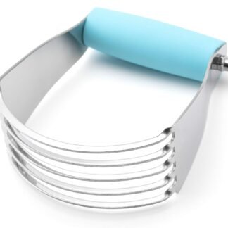 Spring Chef Dough Blender, Top Professional Pastry Cutter, Heavy Duty Baking Tool with Stainless Steel Blades, Medium Size, Aqua Sky