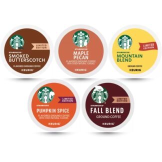 Starbucks Fall Favorites Variety Pack Coffee Pods K Cup Sampler – Including Starbucks Smoked Butterscotch, Maple Pecan, Pumpkin Spice, Fall & Mountain Blend for Keurig Brewers -...