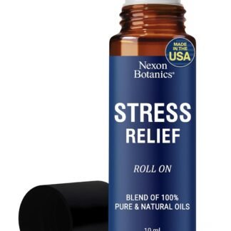 Stress Relief Essential Oil Roll-On Blend 10 ml - Natural Stress Relief with Lavender, Geranium & Frankincense Oils Roller - Pure & Calming Aromatherapy - Nexon Botanics