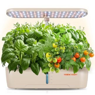 SUNCOZE Hydroponics Growing System Kit 12 Pods, Indoor herb Garden with 20W LED Grow Light, Visible Water Tank with Pump, 2.2"-12.4" Adjustable Height Indoor Gardening System,...