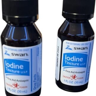 Swan Iodine Tincture First Aid Antiseptic 2% Iodine USP, 1 Oz Bottle, 2,4 or 6 Pack (2)