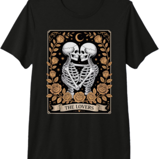 Tarot Card The Lovers Skeleton Goth Halloween Witch Vintage Premium Tri-Blend T-Shirt