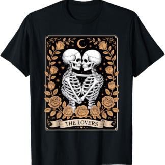 Tarot Card The Lovers Skeleton Goth Halloween Witch Vintage T-Shirt - lunas-mystic-emporium.com Tarot Card The Lovers Skeleton Goth Halloween Witch Vintage T-Shirt