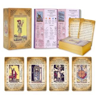 Tarot Cards for Beginners, Vintage Classic Tarot Cards with Guide Book, Gold Gilded Edges
