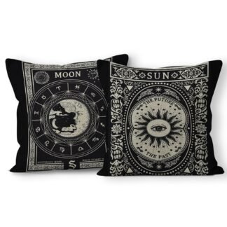 Tarot The Star Moon Linen Throw Pillow Case, 18 x 18 Inch Set of 2, Daughter Sister Astrology Tarot Lovers Gifts, Mom, Wife Gifts, Tarot Art Cushion Cover for Sofa Couch Bed...
