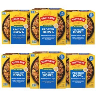 TASTY BITE Mediterranean Protein Bowl, 8.8 Ounce, Pack of 6, Ready to Eat, Microwaveable, Vegan, 14 Grams Plant Protein