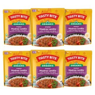 Tasty Bite Organic Madras Lentils, 10 Ounce, Pack of 6, Ready to Eat, Microwavable Entree, Vegetarian