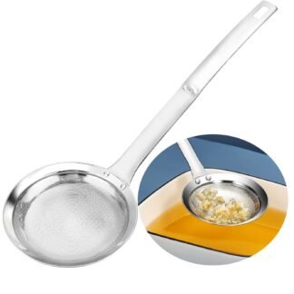 TBWHL Multi-functional Hot Pot Fat Skimmer Spoon - Stainless Steel Fine Mesh Food Strainer for Skimming Grease and Foam DIA 3.1"