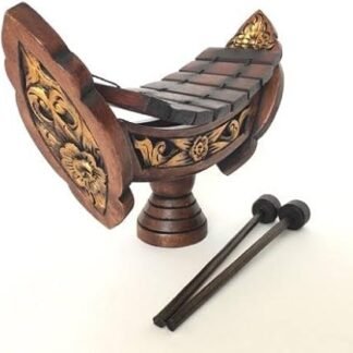 Thai Teak Wood Traditional Wooden Xylophone, 8 bar Notes 11 inch. Thai marimbas, Gold Brown.