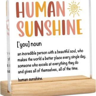 Thank You Gifts,Human Sunshine Motivational Gift for Women Men,Motivational Appreciation Gifts for Teacher Coworker Doctor Cubicle Accessories Home Table Decorations