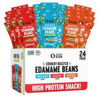 The Only Bean Crunchy Roasted Edamame - Healthy Snacks for Adults and Kids (Variety Pack), Low Carb Keto Snack Food, Vegan Gluten Free High Protein Snacks (11g), Office Snack,...