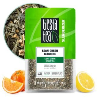 Tiesta Tea - Lean Green Machine, Loose Leaf, Light Citrus Green, Premium Blend, Medium Caffeinated, 25 Cups, 1.9 Ounce Resealable Pouch
