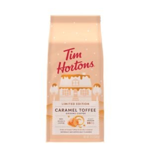 Tim Hortons 12oz Ground Bag, Caramel Toffee Flavored 100% Arabica Coffee