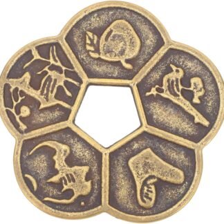 Totority Brass Copper Coin with Hole for Feng Shui Luck and Wealth Fengshui Cherry Blossom Goodluck Coins Divination Tool and Home Decoration Symbol