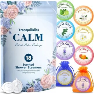 TranquilBliss Shower Steamers, 18 PCS Set, Self Care Relaxation Shower Tablets with Shea Butter, Shower Bombs, Christmas Gift Ideas for Mother's Day, Women, Wife
