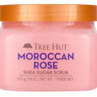 Tree Hut Moroccan Rose Shea Sugar Scrub, Exfoliating, Hydrating & Moisturizing Body Scrub with Shea Butter & Nourishing Essential Oils, Smooth & Soften Skin, 18 oz