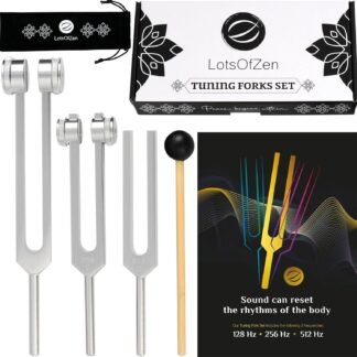 Tuning Forks for Healing Set (128Hz, 256Hz, 512Hz) — Essential Yoga and Meditation Accessories & Sound Therapy Devices