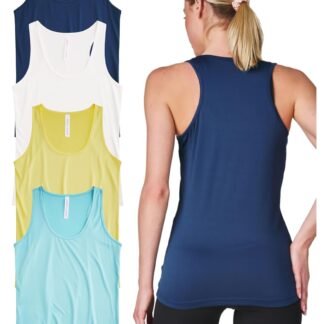 Ultra Performance Womens Athletic Workout Tank Tops 4 Pack Women's Running Shirts Casual Loose fit Gym Tanks for Women