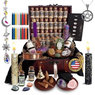 UnaLunaMoona Witchcraft Kit - Wiccan Supplies and Tools, USA Made, Witch Starter Pack with Crystals