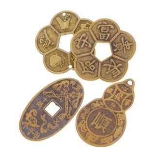 UPKOCH 4pcs Traditional Chinese Divination Coin: Multi-Function Brass Chinese Auspicious Coins Accessory for Feng Shui Luck Wealth