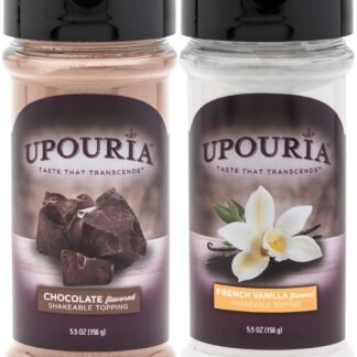 Upouria Coffee Topping Variety Pack - Chocolate and French Vanilla, 5.5 Ounce Shakeable Topping Bottles - (Pack of 2)