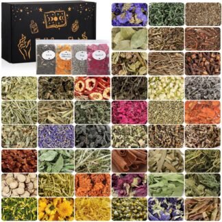Vakuny 45pcs Witchcraft Supplies Herb Flowers Kit, Bulk Different Dried Herbs for Wiccan Rituals, Magic Spells, Soap Making Bath, Witch Gift Starter Set Altar Supplies Decor