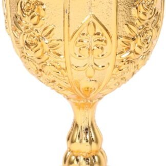 Veemoon Gold Wine Chalice Goblet, Small Brass Offering Chalice Vintage Shot Goblet Religious Communion Cup Buddha Worship Cup Decorative Embossed Ceremonial Drinkware for Home...