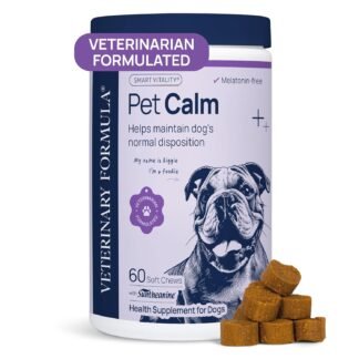 Veterinary Formula Pet Calm 60ct – Vet-Formulated Calming Chews for Dogs with L-Theanine, L-Tryptophan for Behavior Support, Relaxation Treats, Puppy Chews for Stressful...