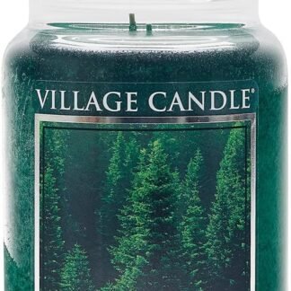 Village Candle Balsam Fir Large Apothecary Jar, Scented Candle, 21.25 oz., Green