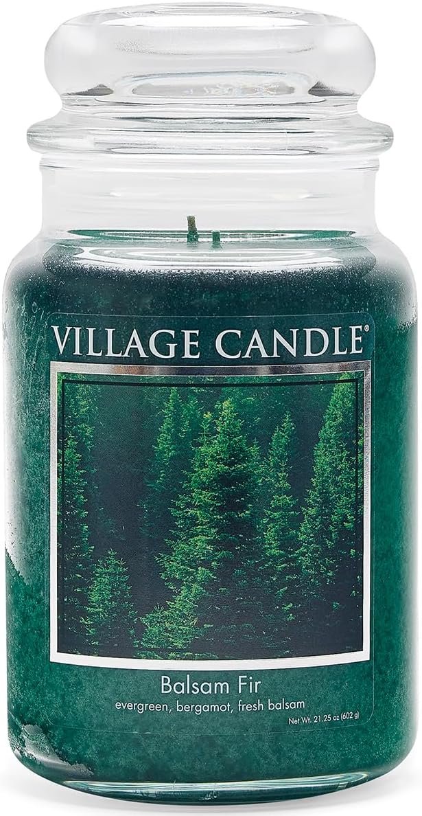 Village Candle Balsam Fir Large Apothecary Jar Scented Candle 2125 oz Green - lunas-mystic-emporium.com Village Candle Balsam Fir Large Apothecary Jar, Scented Candle, 21.25 oz., Green