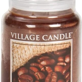 Village Candle Coffee Bean Glass Jar Scented Candle, Large, 21.25 oz, Brown
