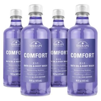 Village Naturals Therapy, Comfort 2-in-1 Foaming Bath Oil & Body Wash, 16 oz, Pack of 4