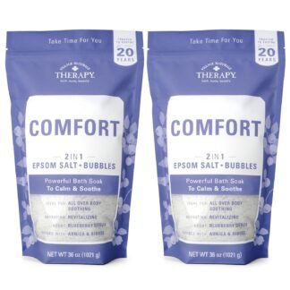 Village Naturals Therapy Comfort Foaming Bath Soak, Blueberry Citrus Scent, 36 oz, Pack of 2