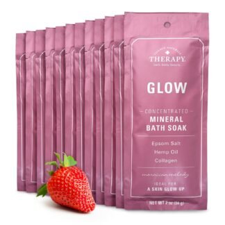 Village Naturals Therapy Glow Concentrated Mineral Bath Soak, Moroccan Melody Scent, 2 oz, Pack of 12