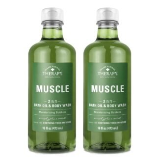 Village Naturals Therapy Muscle Foaming Bath Oil and Body Wash 16 oz. 2 pack, Green, 16 oz
