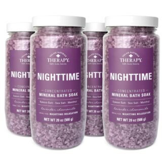 Village Naturals Therapy Nighttime Concentrated Mineral Bath Soak, 20 oz, Pack of 4