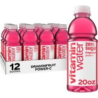 vitaminwater zero sugar power-c, electrolyte enhanced water w/vitamins, dragonfruit drinks, 20 fl oz (Pack of 12)