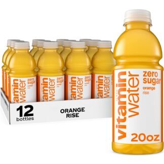 vitaminwater Zero Sugar Rise Orange Nutrient Enhanced Flavored Water Beverage, 20 fl oz Bottles, 12 Pack