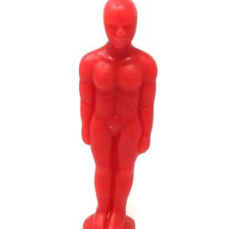 Vrinda® Decorative Candle Man – Rituals, Magic, Halloween, Spell Casting, Voodoo, Wiccan - Handcrafted Unscented Candle – Approx. 7" (Red)